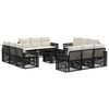 vidaXL Ensemble de canap&eacute; de jardin 13 pc Noir et blanc cr&egrave;me
