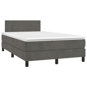 vidaXL Sommier &agrave; lattes de lit et matelas gris fonc&eacute; 120x190cm velours