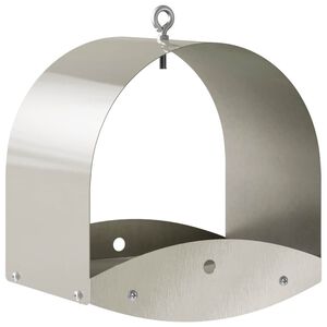 vidaXL Mangeoire &agrave; oiseaux suspendue Acier inoxydable Argent&eacute;