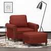 vidaXL Fauteuil avec repose-pied Rouge bordeaux 60 cm Similicuir