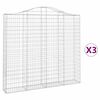vidaXL Paniers &agrave; gabions arqu&eacute;s 3 pcs 200x30x180/200 cm Fer galvanis&eacute;