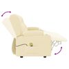vidaXL Fauteuil inclinable et porte-gobelets 4 places crème similicuir