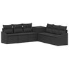 vidaXL Ensemble de Canap&eacute;s 7 pcs Noir Rattan synth&eacute;tique et acier
