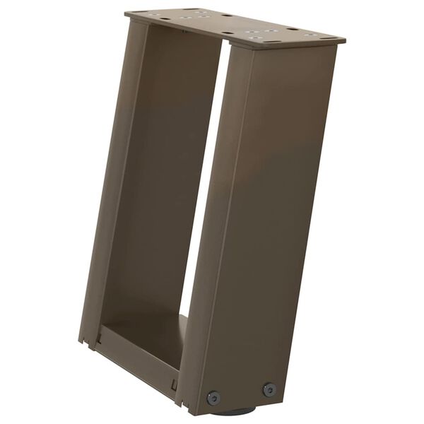 vidaXL Pieds de table basse en U 2 pi&egrave;ces Acier naturel 30 x (30-31) cm Acier