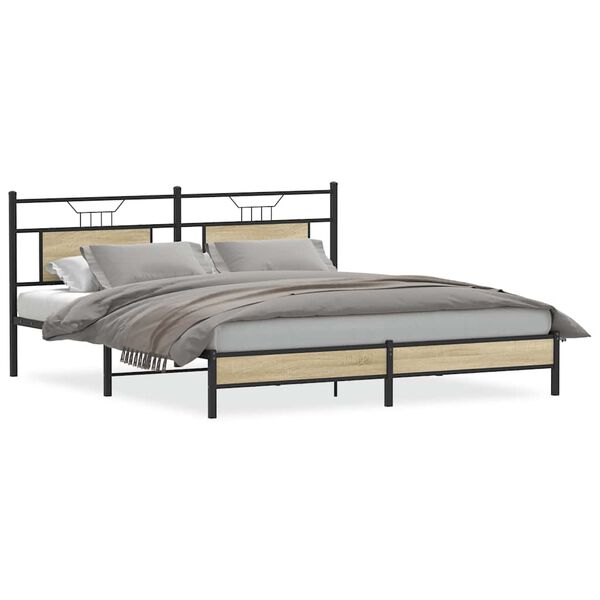 vidaXL Cadre de lit sans matelas ch&ecirc;ne sonoma 160x200 cm