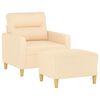 vidaXL Fauteuil avec repose-pied Cr&egrave;me 60 cm Tissu