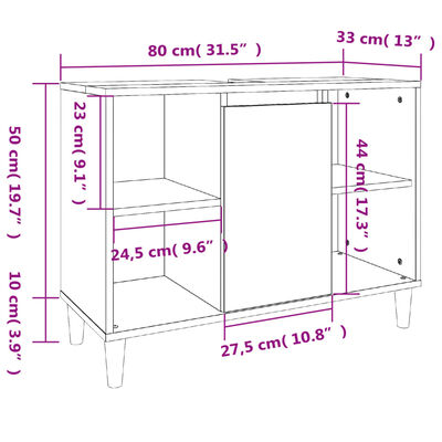 vidaXL Ensemble de meubles de salle de bain 3 pcs Sonoma gris