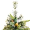 vidaXL Sapin de No&euml;l artificiel articul&eacute; avec pommes de pin 210 cm