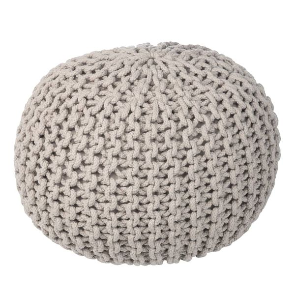 KidsDepot Pouf Bundy 40x32 cm Coton Gris