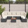 vidaXL Ensemble de canap&eacute; de jardin avec coussin 8 pcs Noir polyrotin