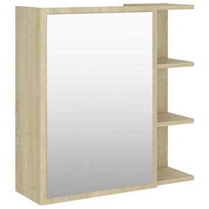 vidaXL Armoire &agrave; miroir de salle de bain Ch&ecirc;ne sonoma Bois ing&eacute;nierie