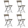 vidaXL Chaises pliantes 4 pi&egrave;ces en polyrotin gris et acier