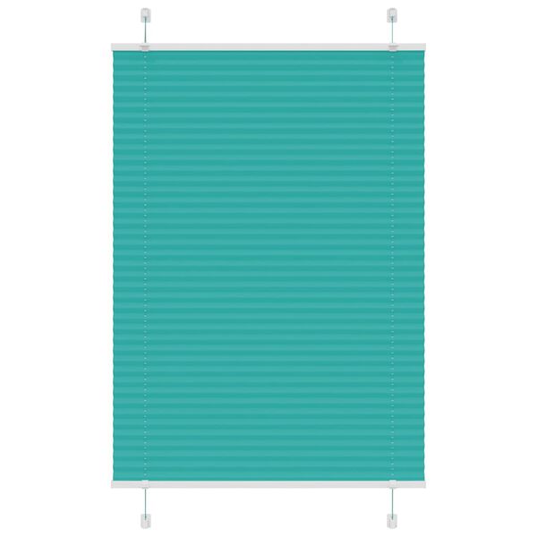vidaXL Store pliss&eacute; vert p&eacute;trole 100x100 cm largeur du tissu 99,4cm