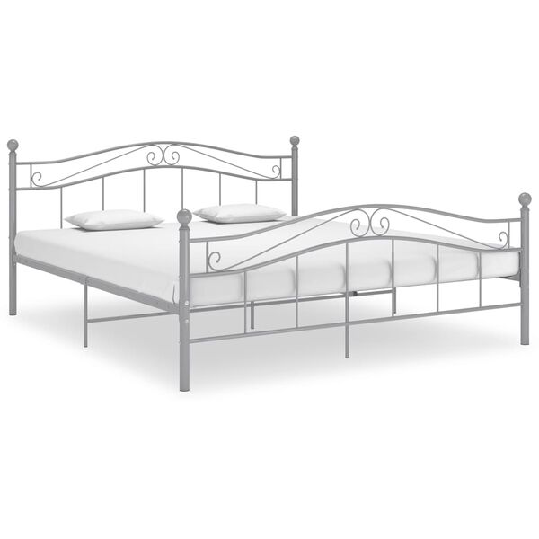 vidaXL Cadre de lit sans matelas gris m&eacute;tal 140x200 cm