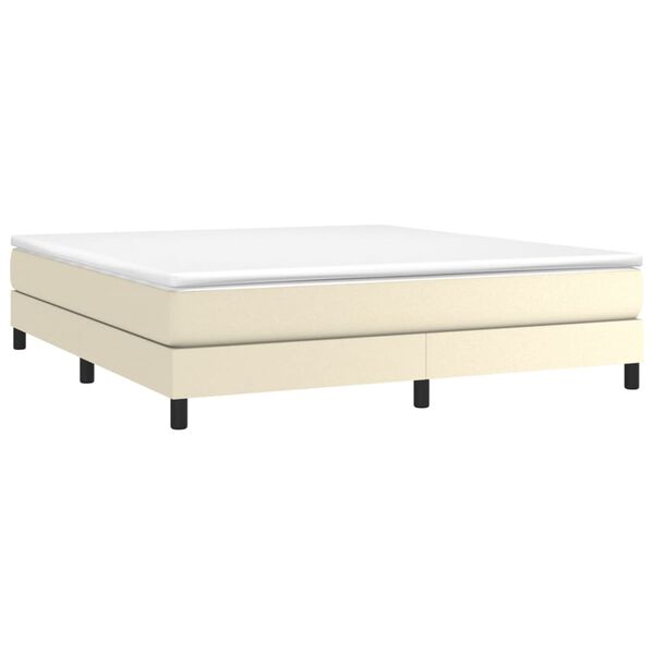 vidaXL Sommier &agrave; lattes de lit avec matelas Cr&egrave;me 180x200cm Similicuir