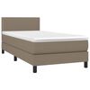 vidaXL Sommier &agrave; lattes de lit avec matelas LED Taupe 100x200 cm Tissu