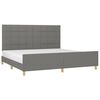 vidaXL Cadre de lit sans matelas gris fonc&eacute; 200x200 cm tissu