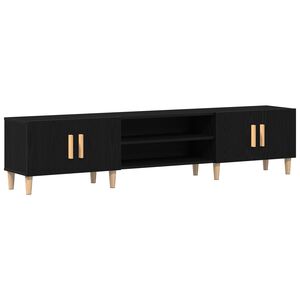 vidaXL Meuble TV Ch&ecirc;ne noir 180 x 31,5 x 40 cm Bois d'ing&eacute;nierie