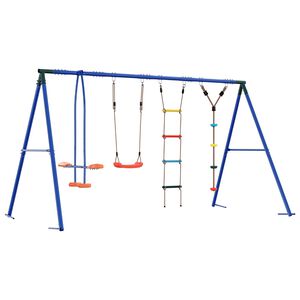 vidaXL Ensemble de balan&ccedil;oires d'ext&eacute;rieur Multicolore Acier et PE