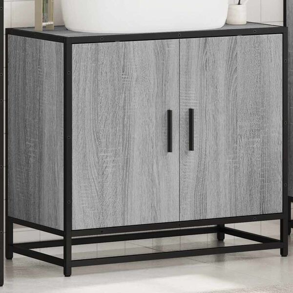 vidaXL Armoire de lavabo de salle de bain sonoma gris 65x33x60 cm