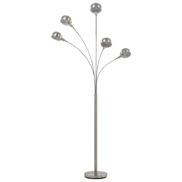 vidaXL Lampadaire 200 cm 5 x E14 Argent&eacute;