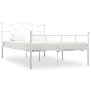 vidaXL Cadre de lit sans matelas blanc m&eacute;tal 140x200 cm
