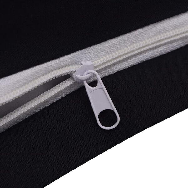 vidaXL Ensemble de housse de couette Coton Noir 200x200/80x80 cm