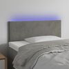 vidaXL T&ecirc;te de lit &agrave; LED Gris clair 90x5x78/88 cm Velours