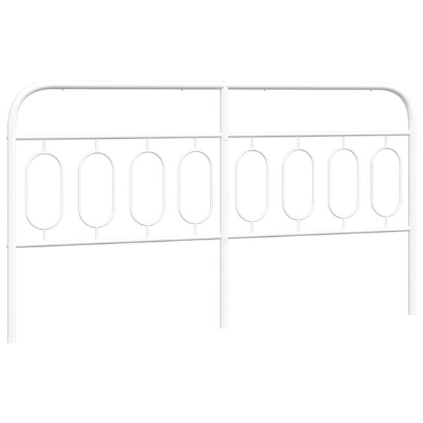 vidaXL Tête de lit métal blanc 160 cm