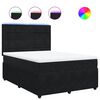 vidaXL Sommier &agrave; lattes de lit avec matelas Noir 140x200 cm Velours