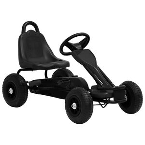 vidaXL Kart &agrave; p&eacute;dales avec pneus Noir