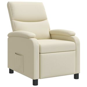 vidaXL Fauteuil inclinable Cr&egrave;me Simili cuir