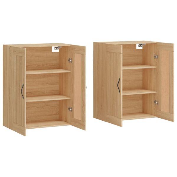 vidaXL Armoires murales 2 pcs ch&ecirc;ne sonoma bois d'ing&eacute;nierie