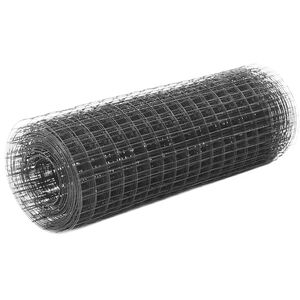 vidaXL Grillage acier avec rev&ecirc;tement en PVC 25x0,5 m gris