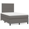 vidaXL Sommier &agrave; lattes de lit avec matelas gris 120x190 cm similicuir