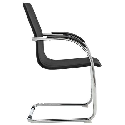 vidaXL Chaise de bureau cantilever Noir Similicuir