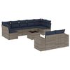 vidaXL Ensemble de canap&eacute; de jardin 10 pcs avec coussins gris r&eacute;sine tress&eacute;e