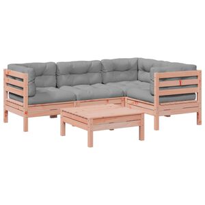 vidaXL Salon de jardin 5 pcs et coussins bois massif sapin de douglas