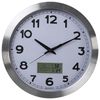 Perel Horloge murale 35 cm Blanc et argent&eacute;