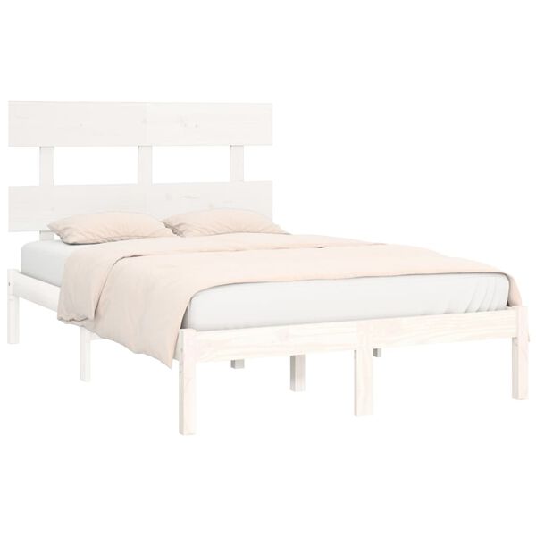vidaXL Cadre de lit sans matelas blanc 120x200 cm bois massif