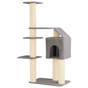 vidaXL Arbre &agrave; chat avec poteaux &agrave; griffer en sisal Gris clair 183 cm