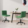 vidaXL Chaises pivotantes &agrave; manger lot de 2 Vert fonc&eacute; Velours