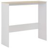 vidaXL Table de bar avec 2 dessus de table Blanc et ch&ecirc;ne 130x40x120cm