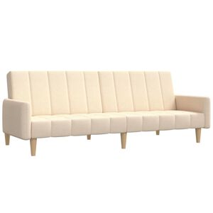 vidaXL Canap&eacute;-lit &agrave; 2 places cr&egrave;me tissu