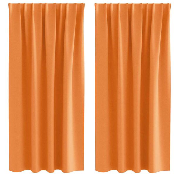 vidaXL Rideaux occultants avec anneaux 2 pcs Orange 175 x 140 cm
