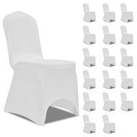 vidaXL Housses élastiques de chaise Blanc 18 pcs
