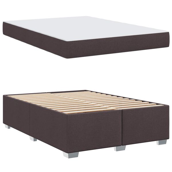 vidaXL Cadre de lit avec matelas Marron fonc&eacute; 160 x 200 cm tissu