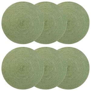 vidaXL Placemets en jute 6 pcs Vert olive &Oslash; 30 cm 100 % jute Tossa