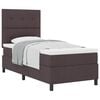 vidaXL Lit &agrave; ressorts avec matelas Marron fonc&eacute; 80 x 200 cm tissu