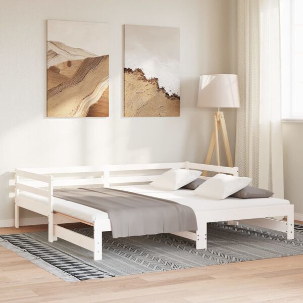 vidaXL Lit de jour et lit gigogne sans matelas 90x200 cm bois massif